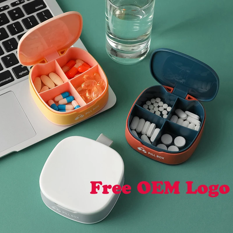 OEM Logo Mini Portable Pills Organizer Case PillBox Tablet Storage Container Weekly Medicine Pill's Box Pill Case