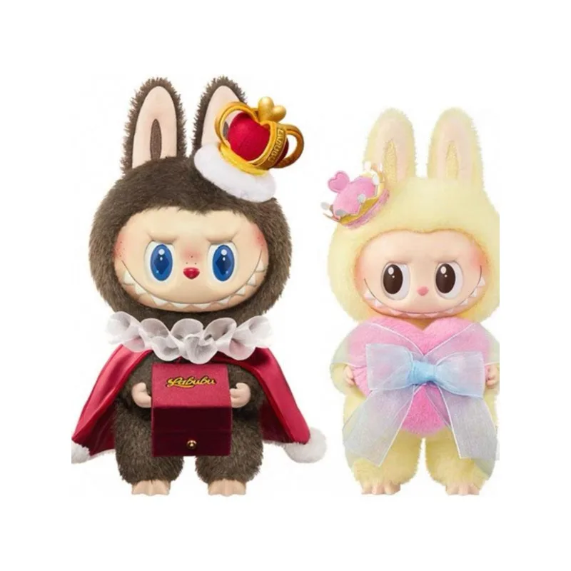 Boneka Gantung Kartu Vinyl Plush Pop Mart LABUBU King and Queen Chess Adventure atau Figur Aksi Seri Hadiah
