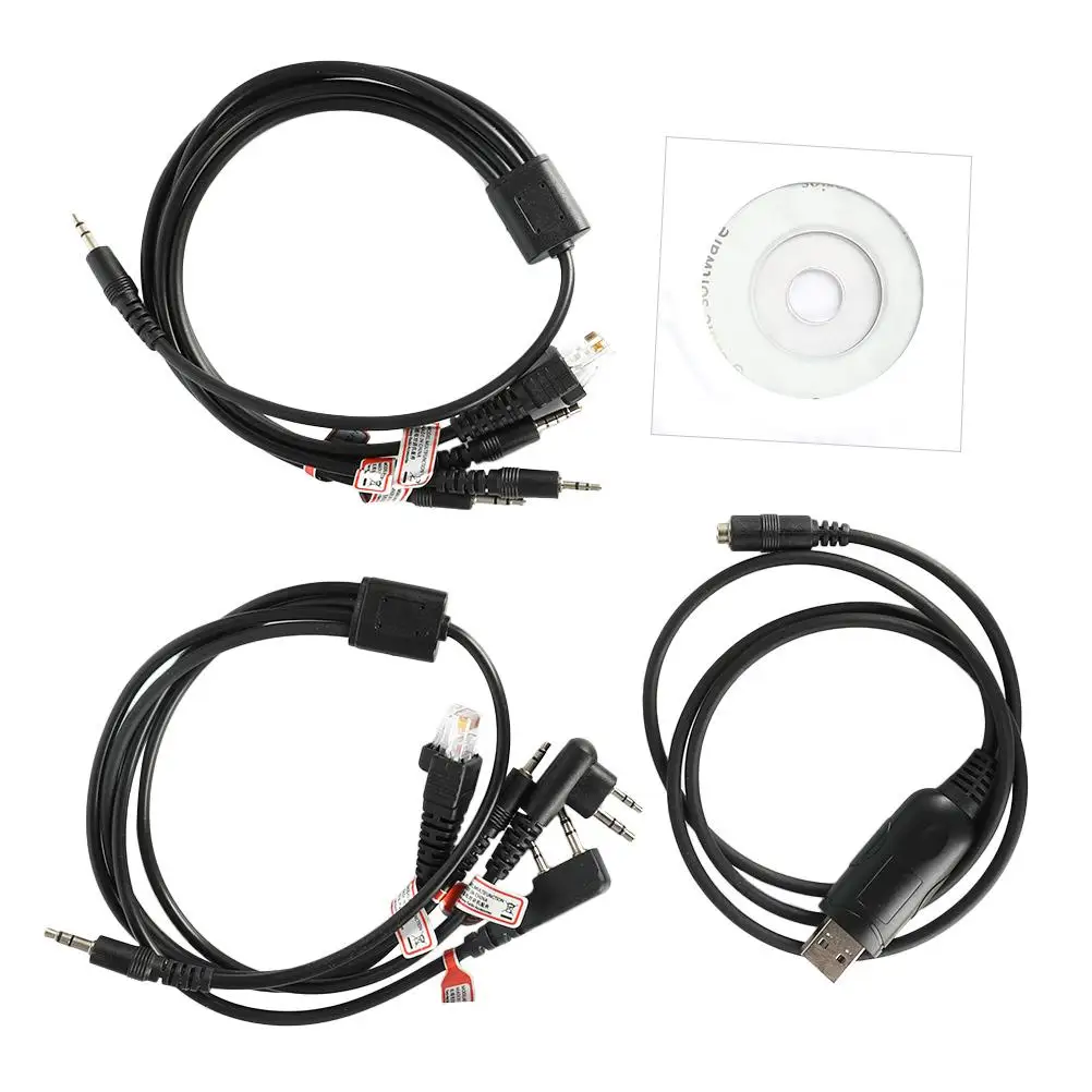 

8 in 1 Programming Cable for H held Ham USB Radio Accessory Black Transceiver Replace Old Broken Cable Connect Computer Write