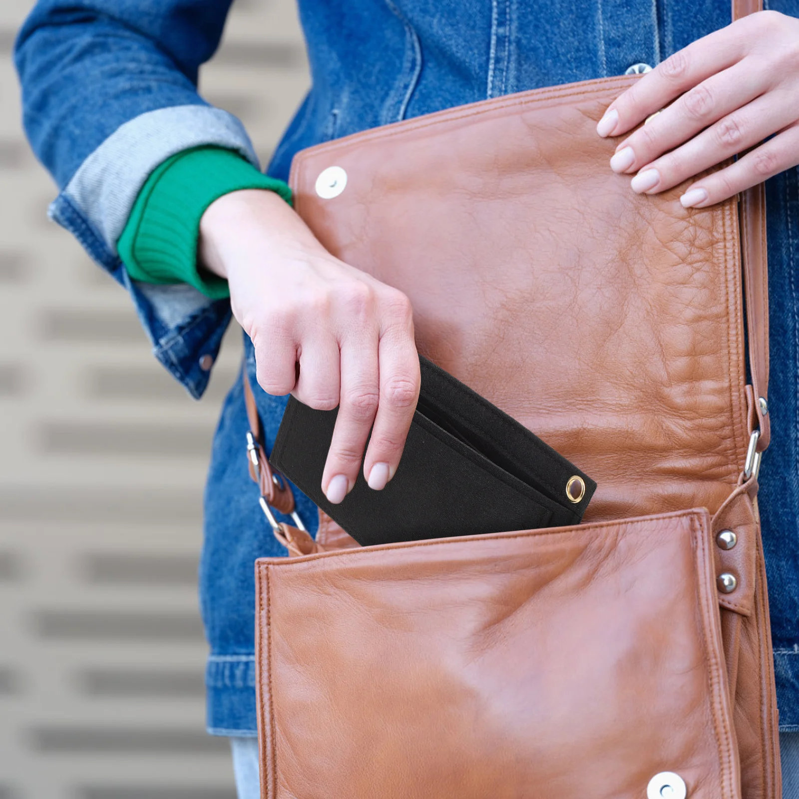 

3pcs Handbag Organizer Insert Kit For Diy Bag Conversion Crossbody Clutch Wallet Storage Liner With Eyelet Felt Pouch Divider