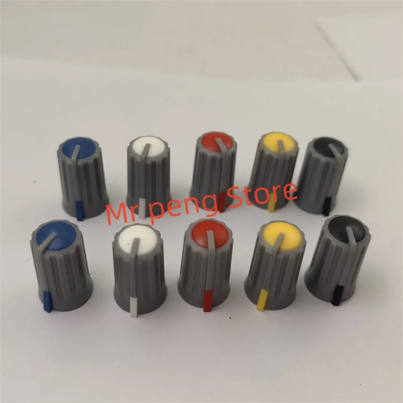 

5pcs for Semi-shaft potentiometer knob cap 5 color D-hole cap 10*17MM