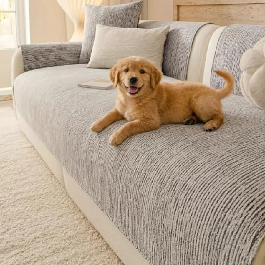 

Dog Couch CoverSofa Covers Washable Pet Couch Covers for 3 Cushion Sofa Pet Friendly Dark Grey Sectional Couch Cover L Shape Do