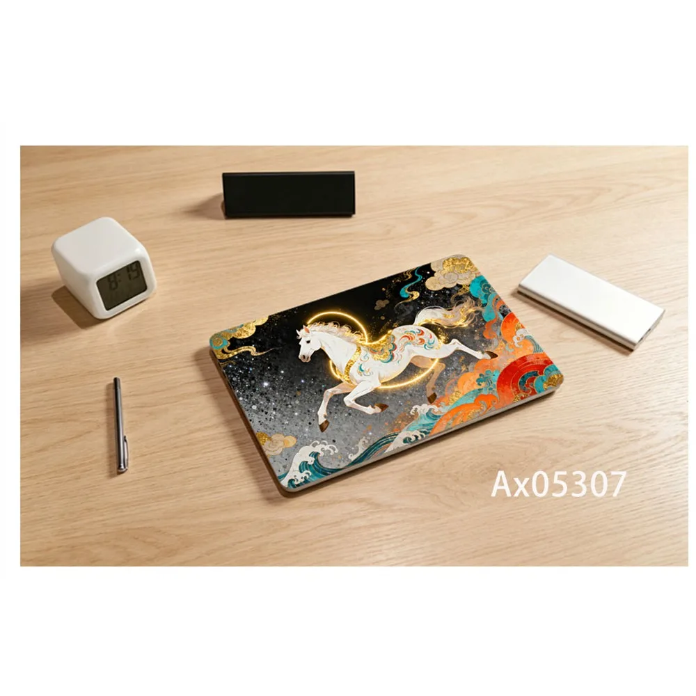 Myth Golden Glowing White Steed Horse Cloud Wave Anti Scratch Protective Laptop Skin Sticker Universal Laptop Aesthetics Decor