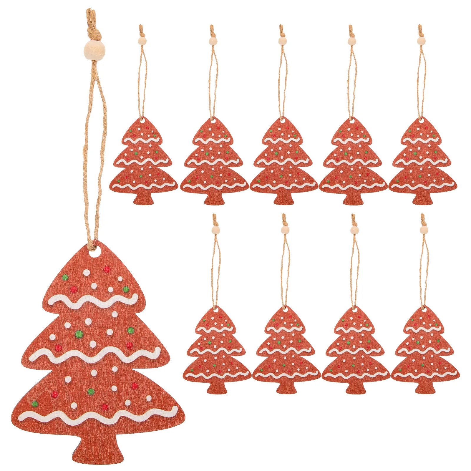 

10Pcs Wood Slice Ornaments Christmas Tree Decorations Small Compact Xmas Hanging Pendants for Indoor Holiday Party Decoration