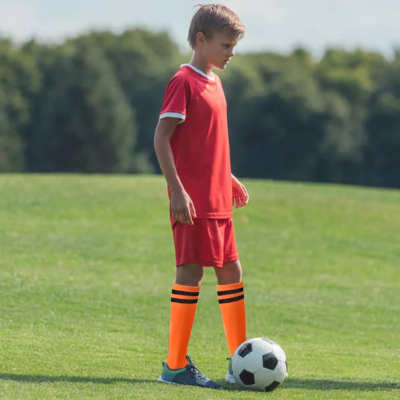 Calcetines deportivos de fútbol para adultos y niños, medias largas hasta la rodilla de algodón y LICRA, medias tobilleras de fútbol y béisbol, 1 par