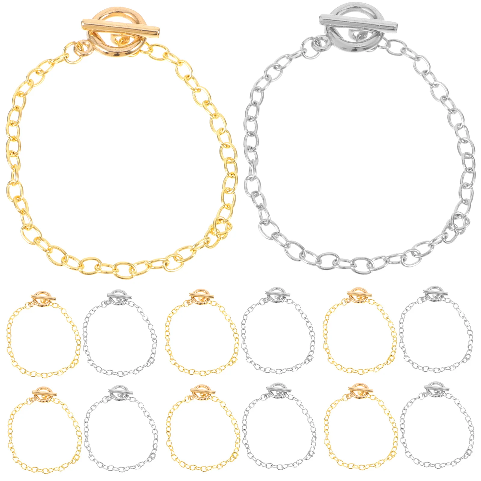 

40 Pcs Bracelet Chains Jewellery Making Charm Link for Diy Jewelry with Toggle Extension