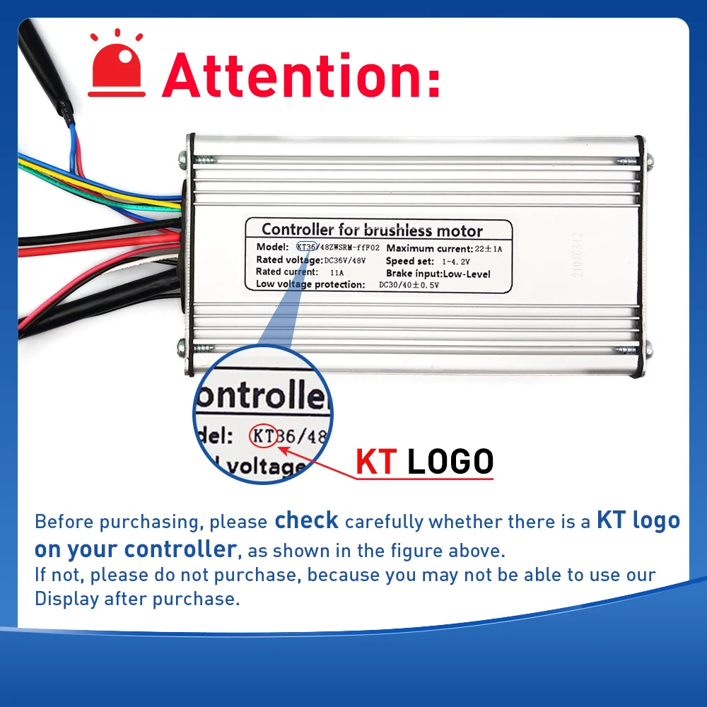 KT Ebike Controller 36V/48V 250W 350W 500W 750W 1000W Waterproof connector Brushless  KUNTENG Controller Ebike Accessorice