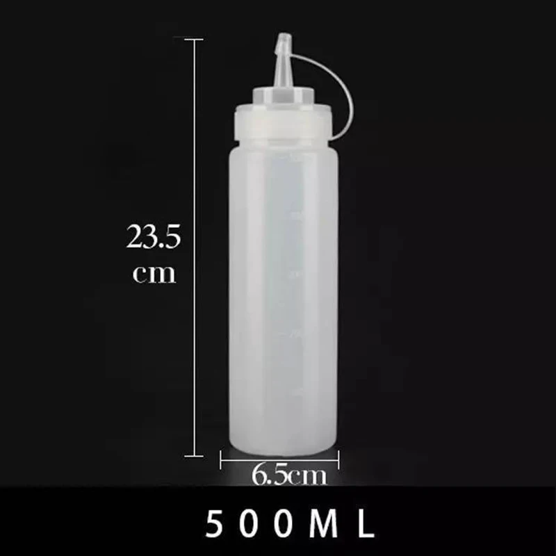 500 ML Plastic Pointed Mouth Squeeze Type Sauce Bottle Made Environmentally Friendly Materials Clean Dustproof Seasoning Bottles