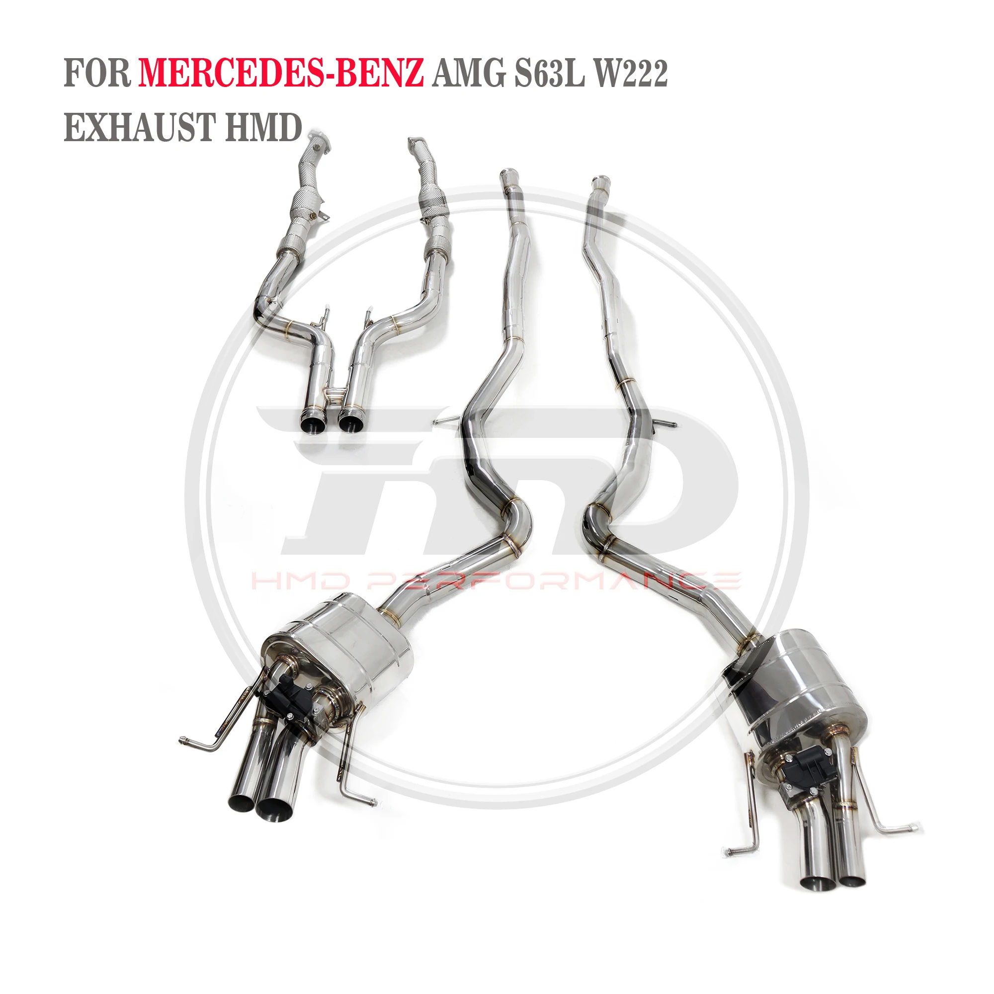 

HMD Exhaust System High Flow Performance catback for Mercedes Benz AMG S63L W222 5.5T Racing Pipe 2.75 inch