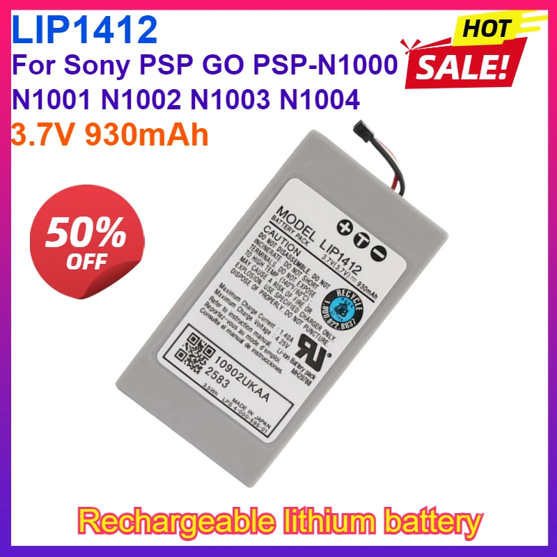 

LIP1412 3.7V 930mAh Rechargeable Battery for Sony PSP GO Replacement for PSP-N1000 N1001 N1002 N1003 N1004 Game Console Battery