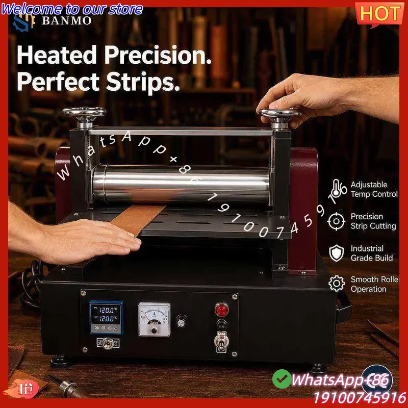 2026Hot Adjustable Temperature Leather Embossing Machine Roller Strip Cutting Machine for Leather Fabric Processing and Craft