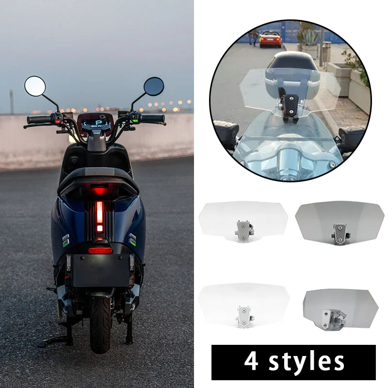 Parabrezza rialzato modificato universale per moto Parabrezza trasparente installato Estensione parabrezza moto antivento 27 cm