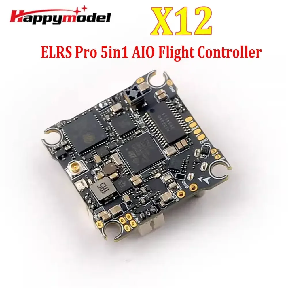 HappyModel X12 ELRS Pro 5in1 Flight Controller Built-in 2.4G ELRS V3.0 OPENVTX 400mW 1-2S LiPo 25.5X25.5mm For FPV DroUniFly