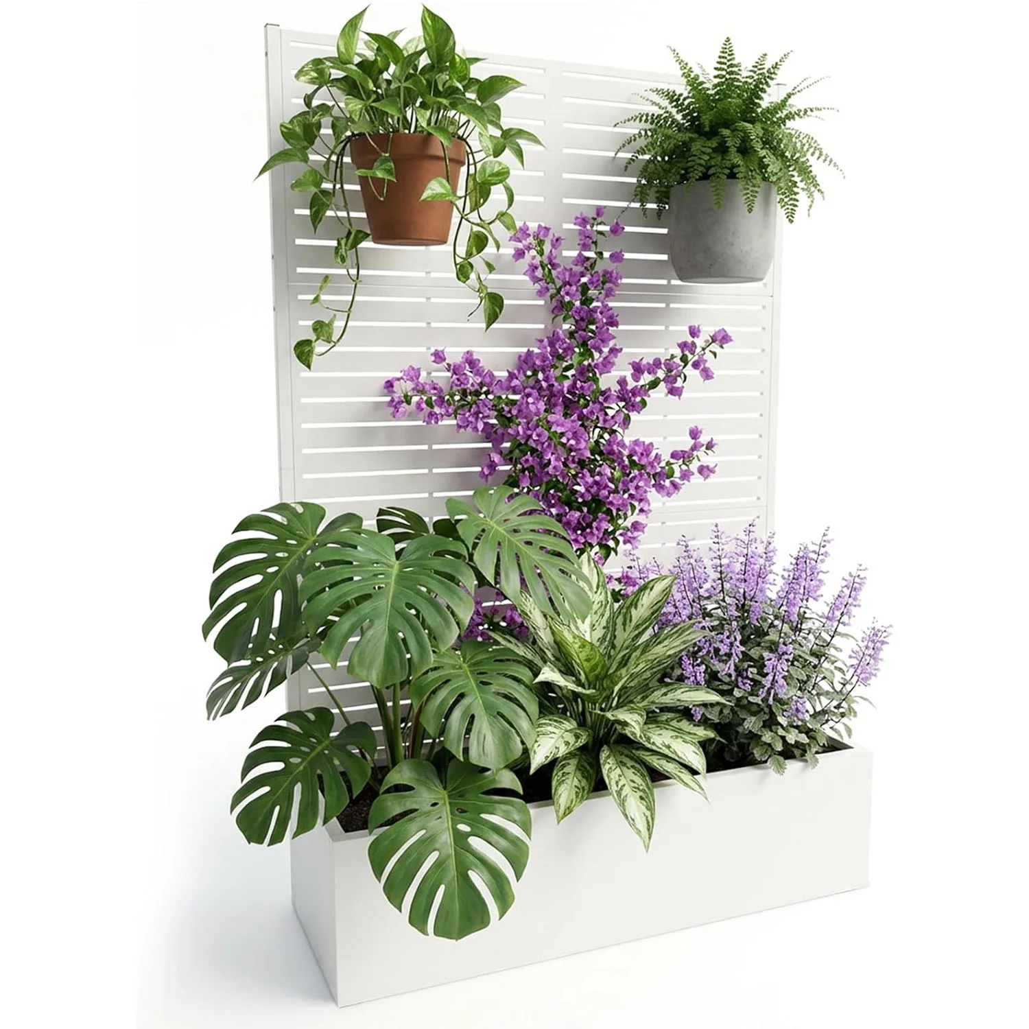 

Приподнятая грядка для сада, металлический ящик-клумба с решеткой, уличные кашпо для растений с дренажными отверстиями для вьющихся растений и цветов на террасе