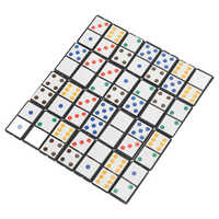 28pcs Double Six Dominoes Set Plastic Portable Board Interactive Game With Colorful Dot For Children Learning Game Set