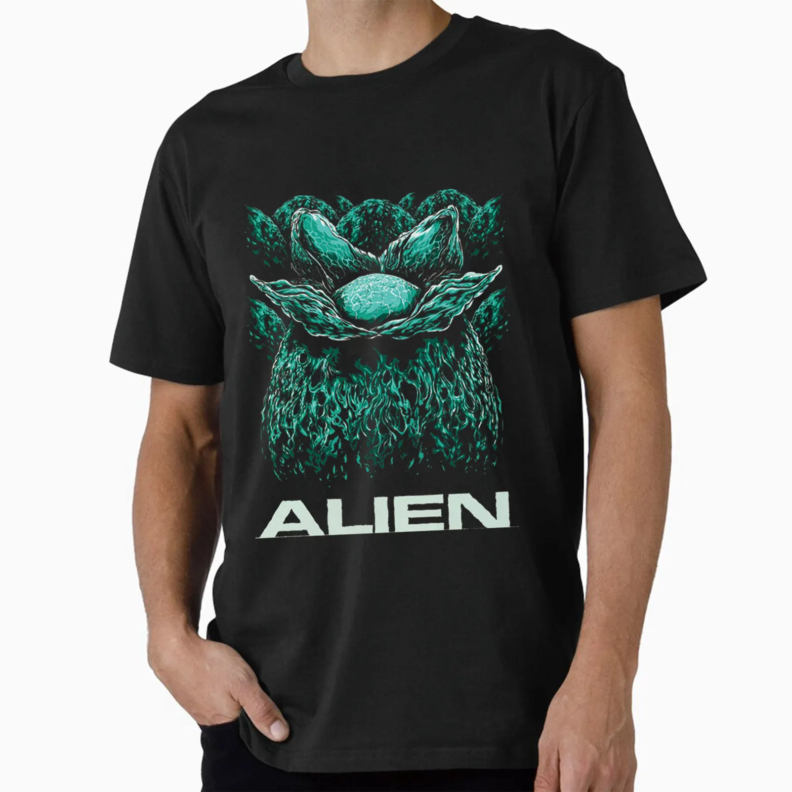 

80s Horror movie 1115 Scary Sci fi Alien Xenomorph Ripley Weyland gift T shirt for man Large size Tops Monster Graphic clothes
