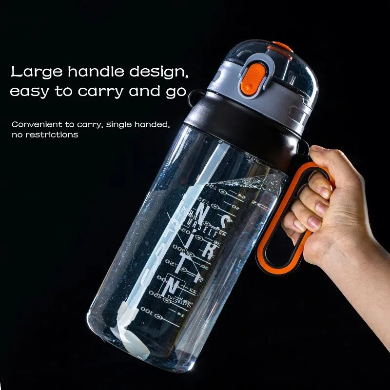 

1.6L/2.1L Large Capacity Fitness Cup Bpa Free PC Sport Water Bottle Food Grade Plastic Straw Water Cup Portable Gym Water Bottle