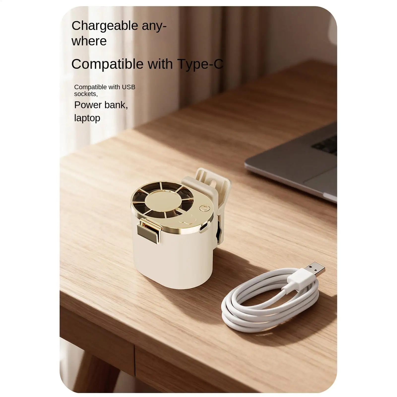 

Портативный вентилятор с 3 скоростями, регулируемым LED-дисплеем, USB-зарядкой, креплением-клипсой для летних путешествий, кемпинга, пляжа, фестивалей, спорта
