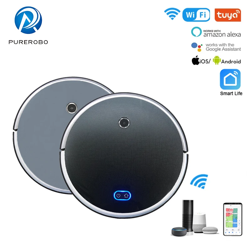 PUREROBO F8S Robot Vacuum Cleaner Mopping VSLAM+Gyroscope Navigation Smart Sweep&Dry Wet Mopping Floors&Carpet Auto-Clean Robot