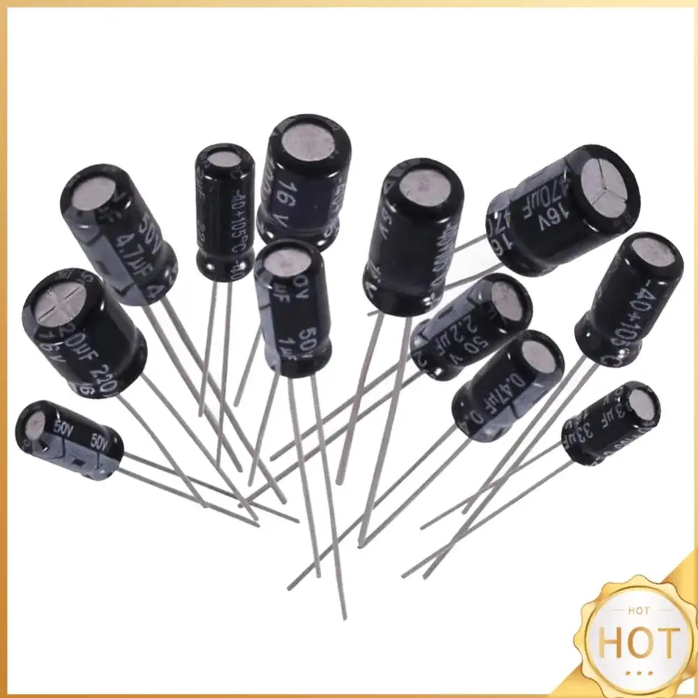 

500Pcs 24Values 16-50V 0.1-1000uF Metal Electrolytic Capacitors Low Voltage Capacitor Kit for TV LCD Monitor Radio Stereo Game