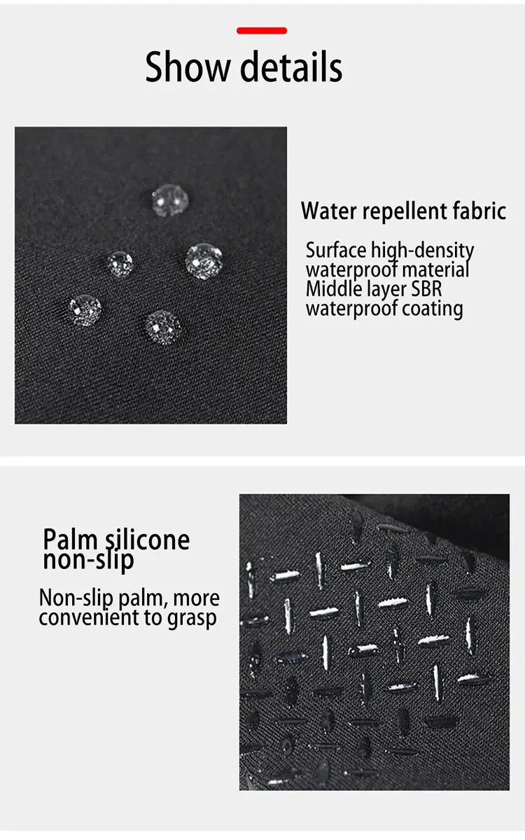 Winter Wasserdichte Angeln männer Handschuhe frauen Radfahren Warme Anti Slip Outdoor Sport Ausgesetzt Zwei Finger Touchscreen Handschuhe – Detail 5
