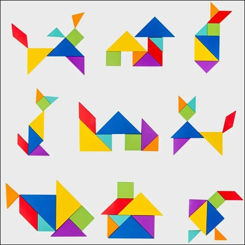 Magnetyczny 3D Puzzle książka figury geometryczne Tangram plansza dla dzieci Montessori gry dla dzieci drewniane zabawki edukacyjne prezenty dla dzieci