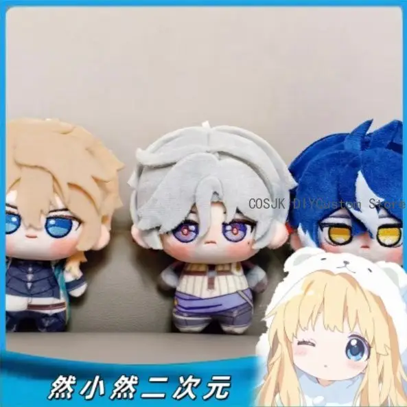 10CM Anime Genshin Impact Illuga Varka Flins 10CM Kawaii Mini Peluche Colgante Figura Adorable Llavero para Bolso Regalo Dango