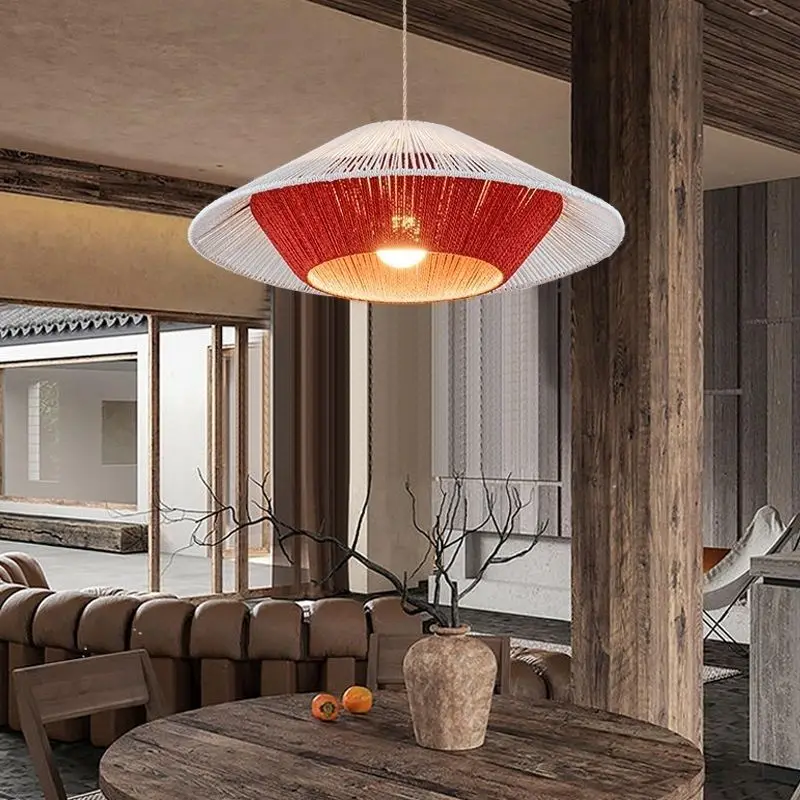 

Wabi silent retro hemp rope chandelier creative rattan bohemia Morocco light simple breakfast living room personalized lamp