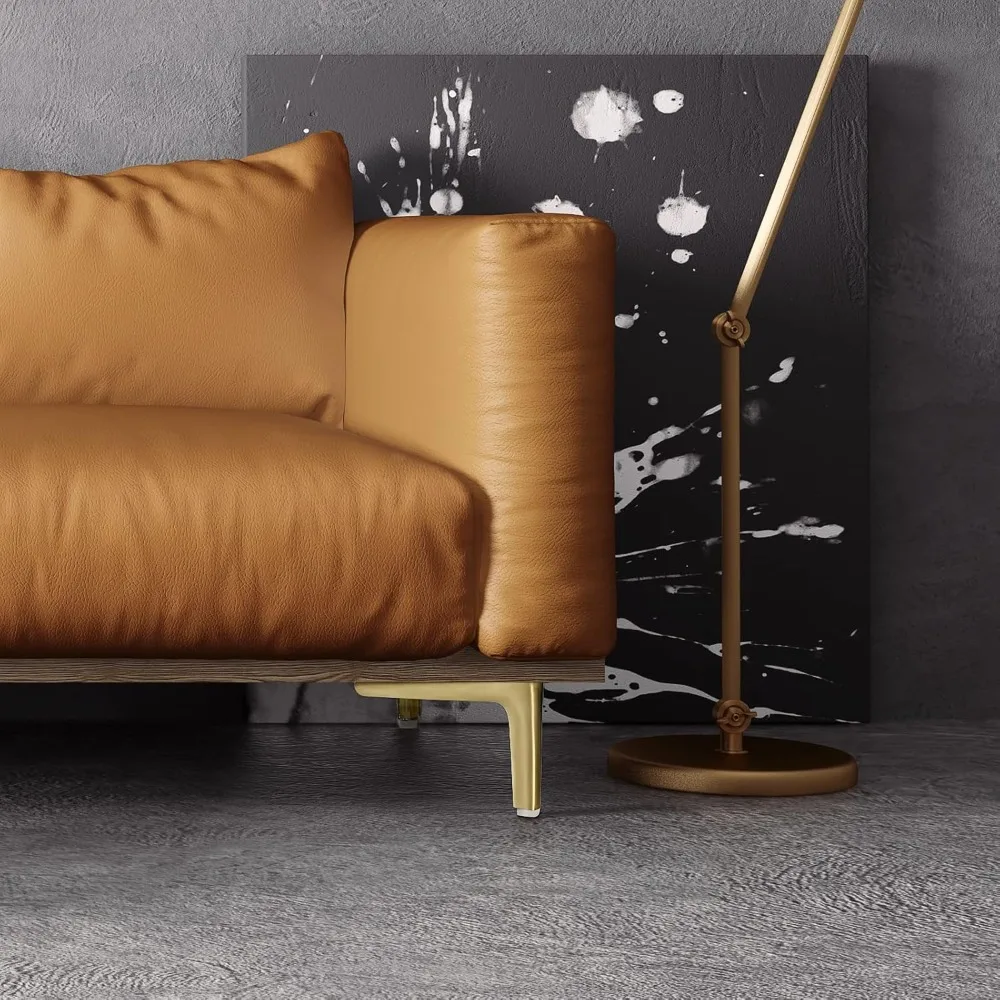 Gambe per mobili in oro spazzolato da 6 pollici, gambe per mobili Set di 4 piedini per mobili moderni Gambe da tavolo in metallo per armadio divano divano Ch