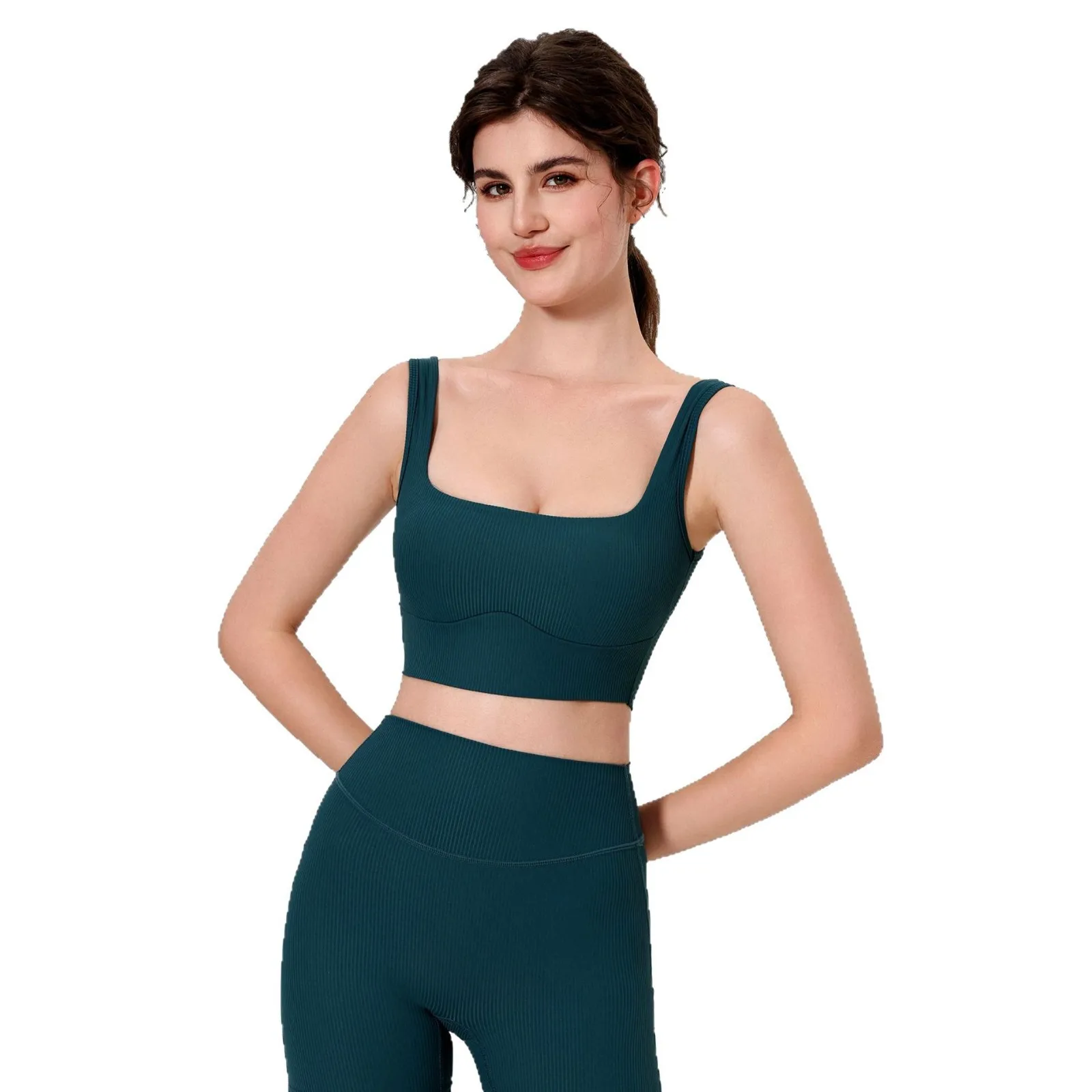 

Mermaid Curve Outer Wear Wide Shoulder Strap Sports Beauty Back Gathering Paramilia Yoga Wear Fitness Underwear