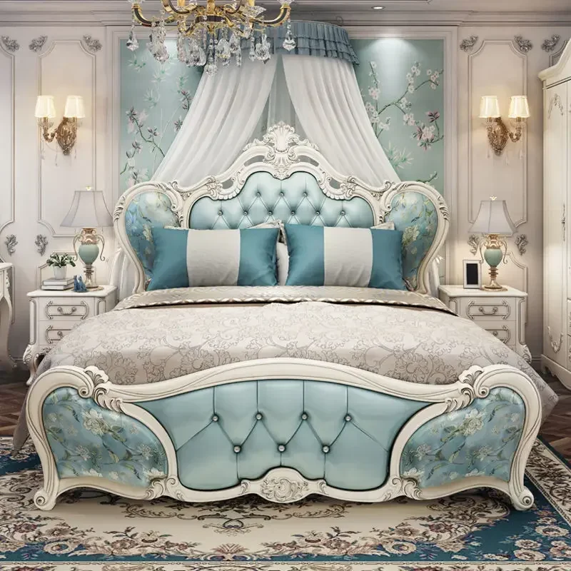 

Cute Minimalist Bed Lamp Europian Double Mattress Modern Bed Lamp Princess French Camas De Dormitorio Bedroom Furniture