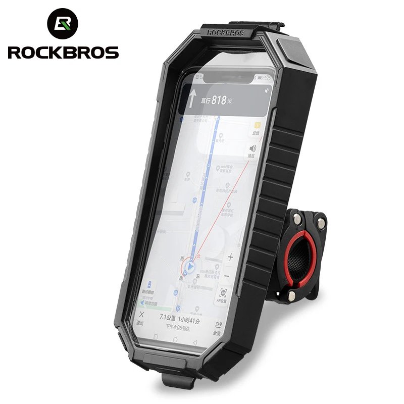 ROCKBROS Bike Mobile Phone Holder Shockproof Waterproof 6.7 Inch Phone Bracket Touchscreen Driving Motorcycle MTB Road Bicycle A