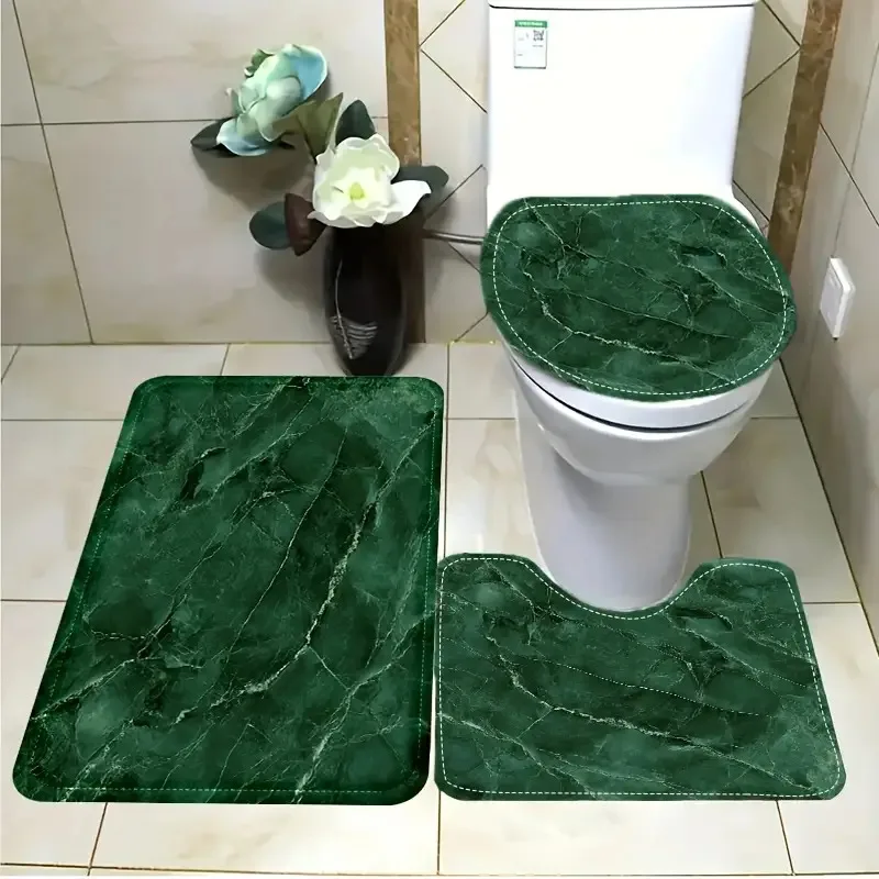 

Набор из 3 ковриков для ванной Green Marble – нескользящие, впитывающие, из микрофибры, с толстой подушкой-подложкой для ванной, кухни и прихожей