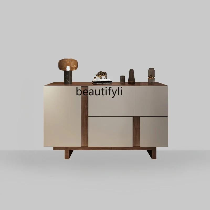 

z1Solid Wood Entrance Cabinet Light Luxury Modern Chest of Drawers Restaurant Decoration Side Cabinet Storage Cabinet