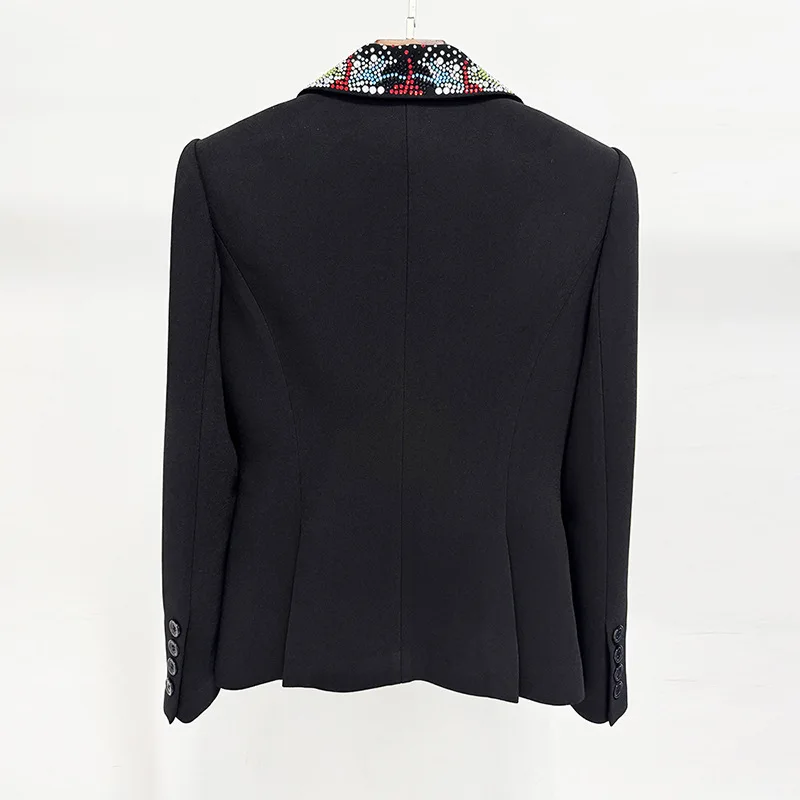 HKSH 2026 Primavera Nuove Donne Blazer Borchiato Diamanti Colorati Singolo Bottone Slim Fit Elegante Tendenza Office Lady Cappotto di Lusso HK17503