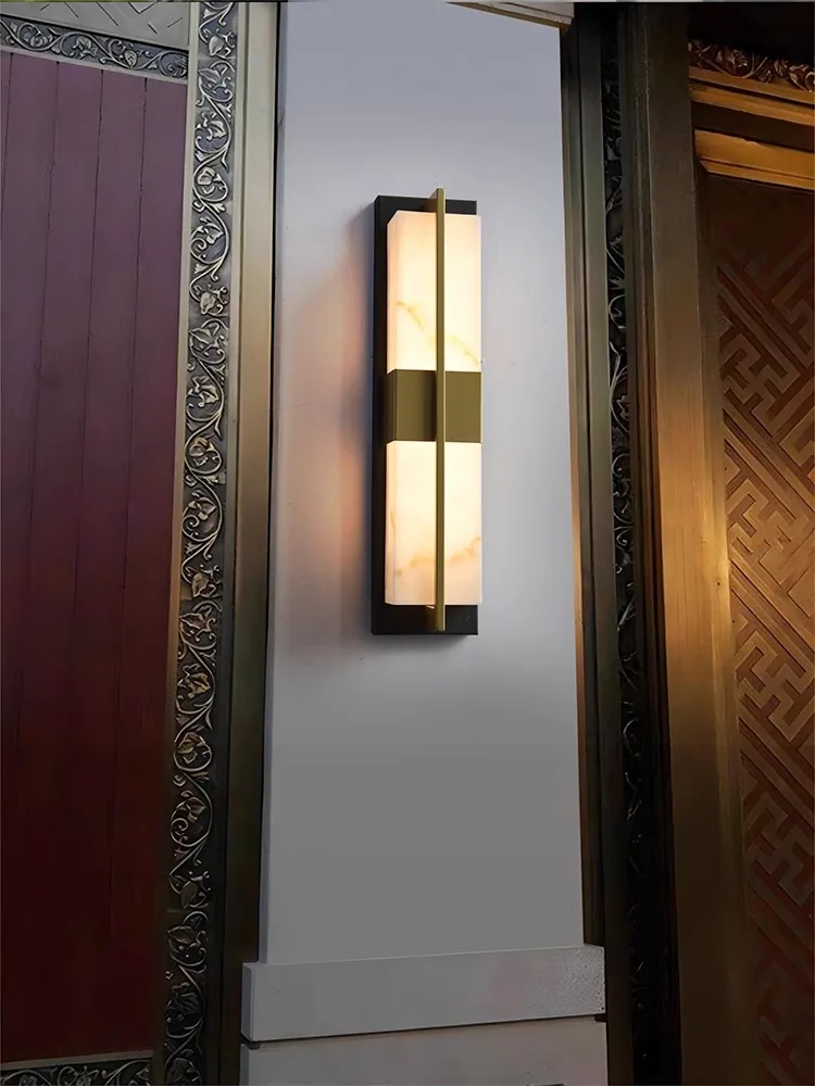 aipaite LED modern wall sconce square marble bronze Suitable for: living room TV backdrop and home decoration