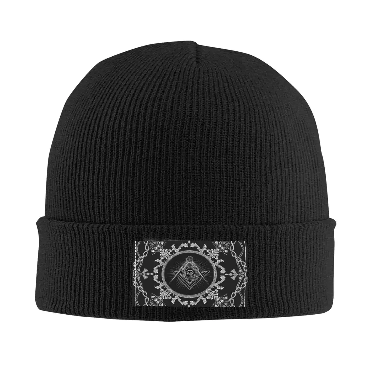 Freemasonry Baroque Art Skullies Beanies Caps For Men Women Unisex Winter Warm Knitted Hat Adult Masonic Mason Bonnet Hats