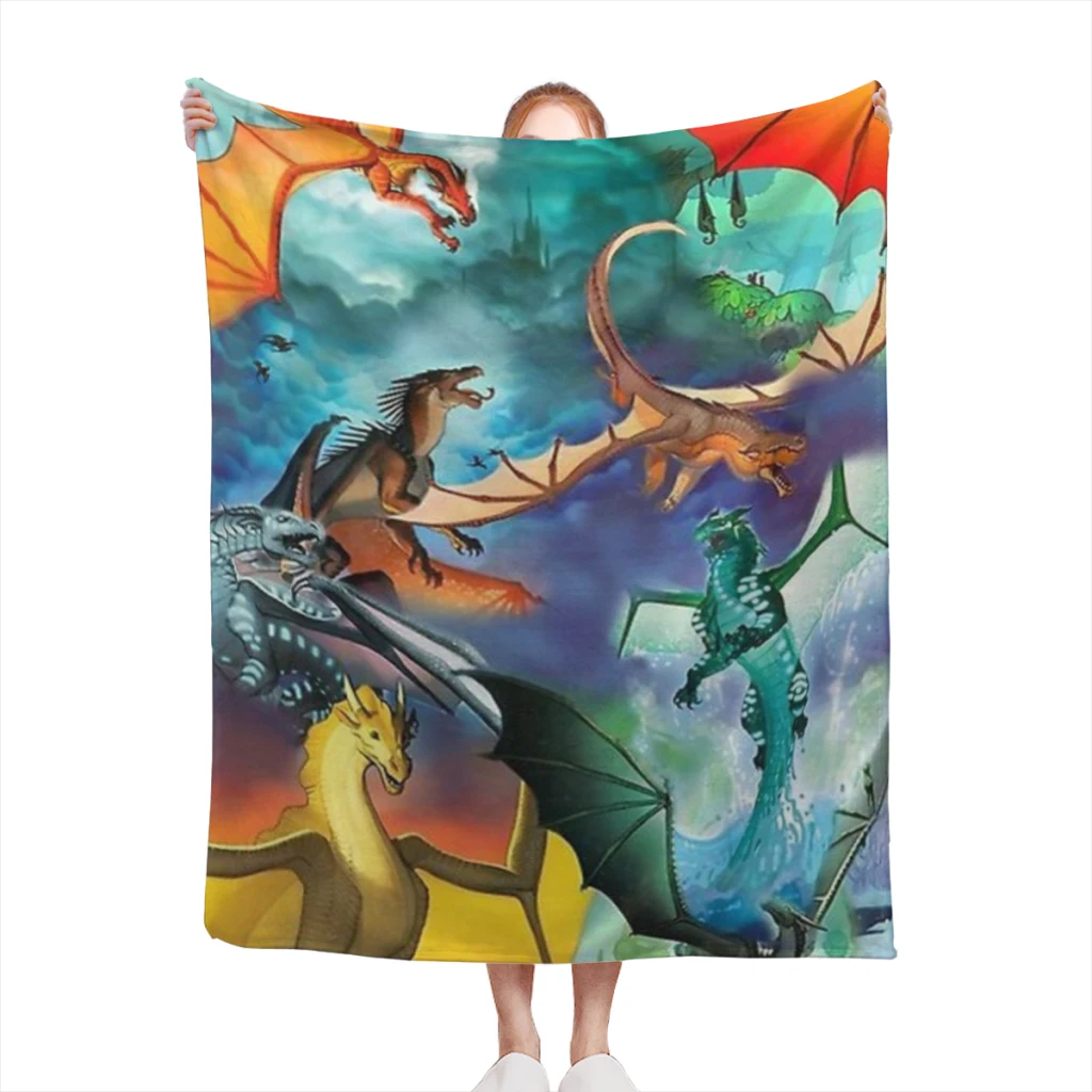 Wing of fire all dragon Pattern Background Blanket Flange Textile Decor Portable Super Soft Throw Blankets for Home Office