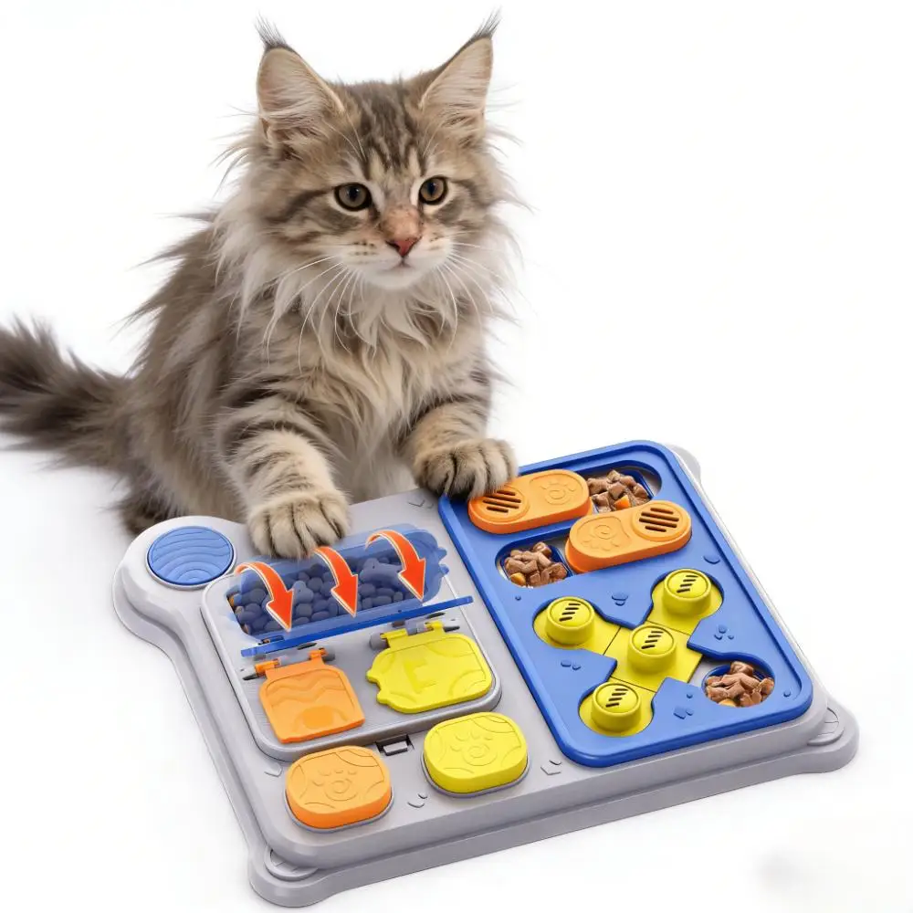 

Slow Feeder Cat Toy: Interactive Treat Dispenser for Indoor Pet Training & Mental Stimulation