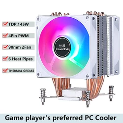 PC Efficient Air-cooled Radiator Processor 2/4/6 Heat Pipe Cooler CPU Cooling Fan Installing LGA 2011 2099 2066 x79 x99 x299 E5