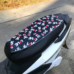 Rainproof Coated Leatherette Seat Cover for Motorbike, 3D Pattern Waterproof Cushion Cover for Motorcycle Moped Scooter