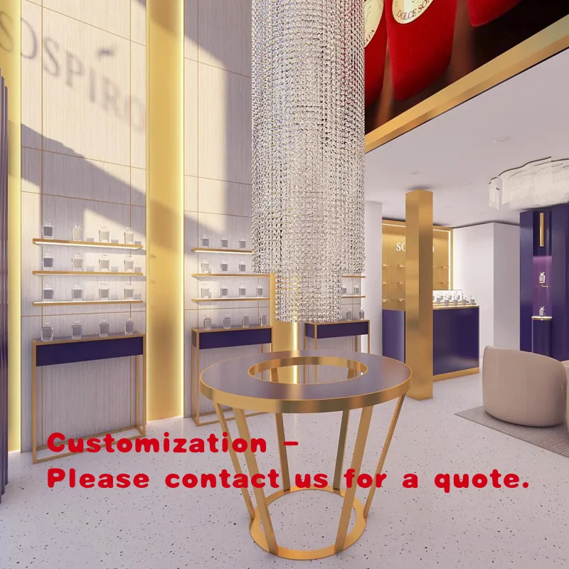 

custom.CrystalCharm MOOKOO MK888 Garment Display Rack Wood/Glass/Metal Shelves Freestanding Design 2m Height Modern Garment