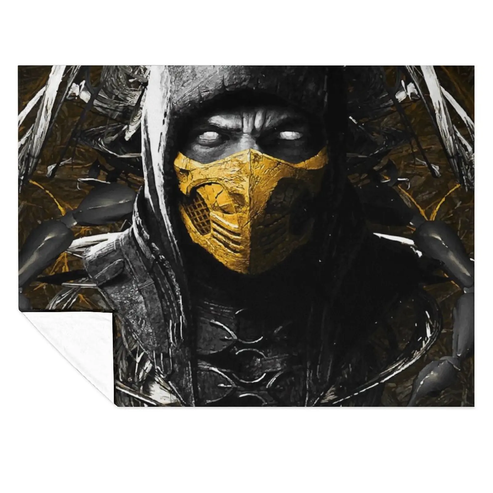 

Mortal Kombat X Scorpion Throw Blanket Bed covers Thin Cute Plaid Blankets