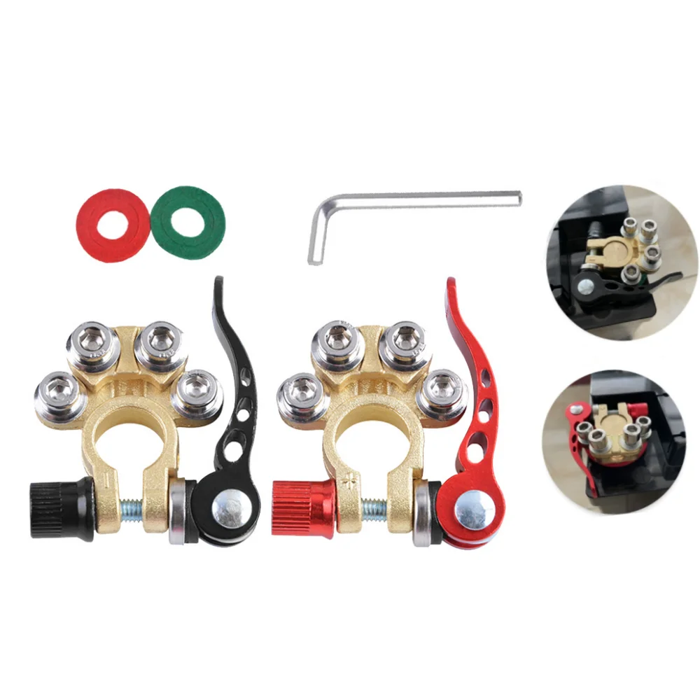 12V Car Battery Terminal Clamps Quick Disconnect Auto Cables Connectors Wire Cable Car Top Post 24V for SAE/JIS Type A Posts Car