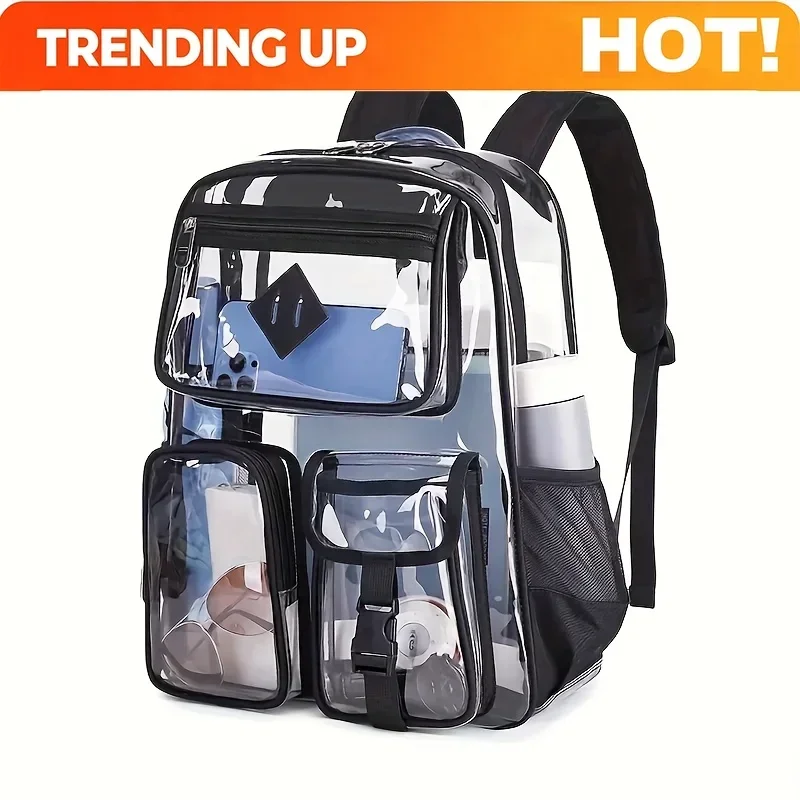 Custom Bag Wash Bag, Makeup Storage Bag, Commuter Computer Bag, Transparent Schoolbag, Durable PVC Transparent Backpack, Multi-C