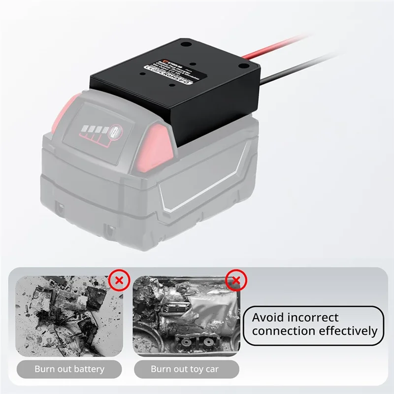 

ABSE-Power Wheels Адаптер аккумулятора Адаптер аккумулятора 14 AWG Черный для аккумулятора 20 В