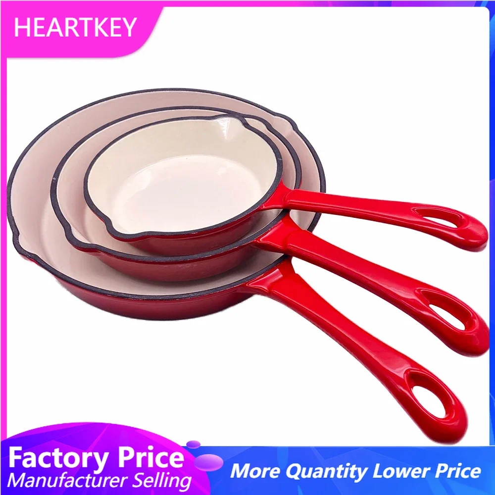 

Saucepan Enamel Cast Iron pots 16/20/25cm Long Handle Non-stick Frying Pan Kitchen Cookware Skillet