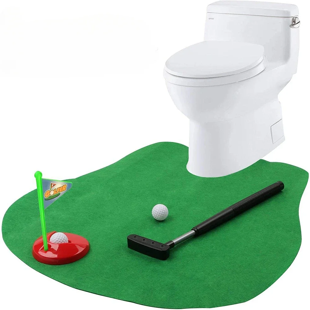 Mini Toilet Golf Toy Set Toilet Time Golf Game Set Golf Training Accessory Gift for Birthday Party