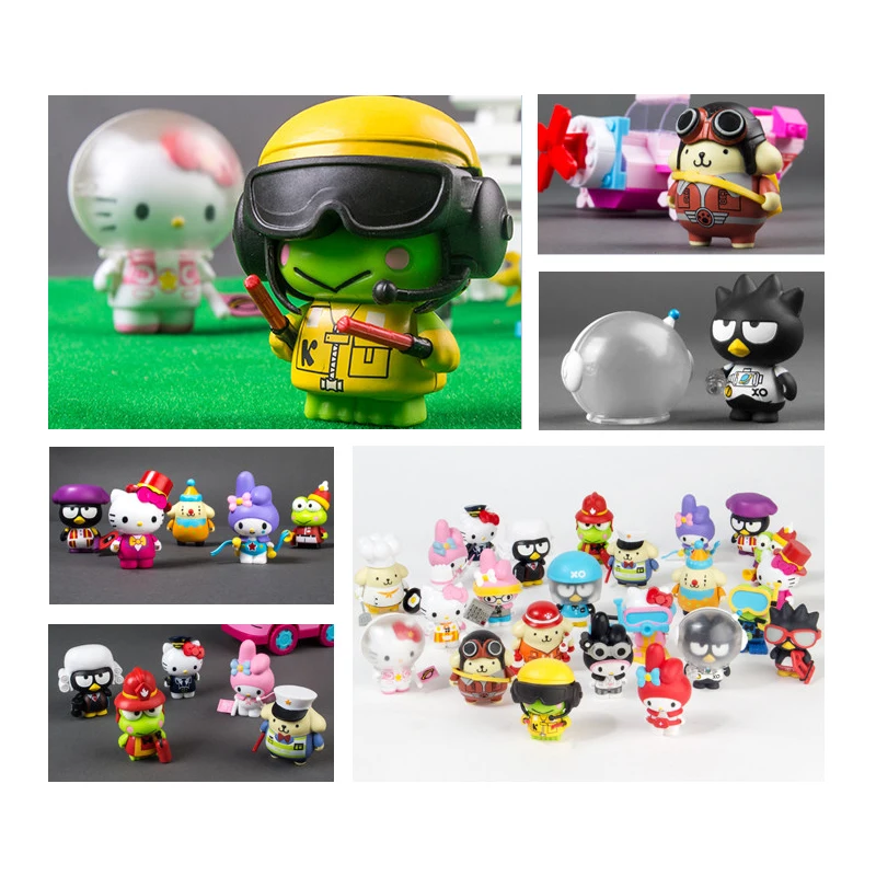 Hello Kitty 45th Anniversary Edition Building Block Set Sanrio Anime Figure My Melody Kuromi Doll Capsule Toy Kids Birthday Gift