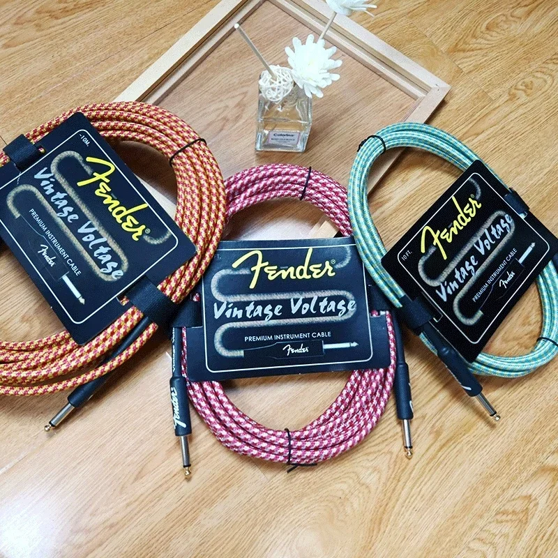 Cabo audio colorido 3m para a guitarra elétrica, amplificadores baixos, cor aleatória